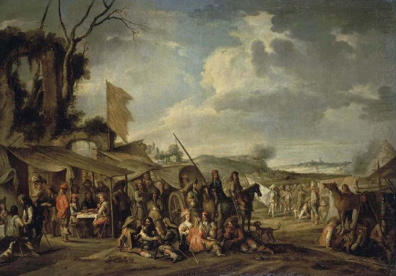 A Camp by the Ruins, Cornelis de Wael